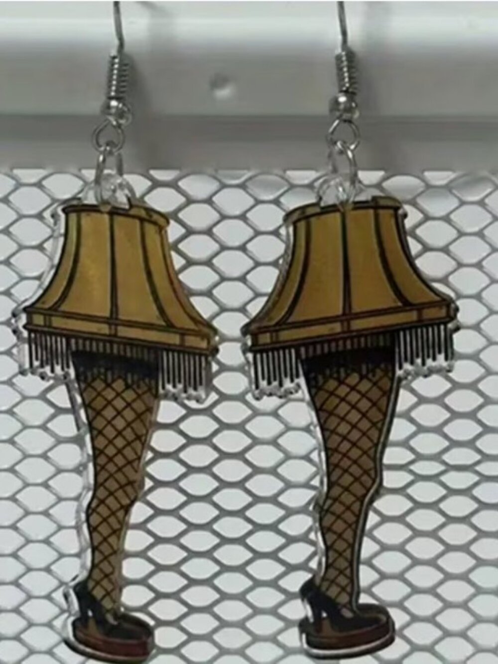 Leg Lamp Earrings Christmas Acrylic Dangle Earrings Holiday Movie New - Picture 3 of 4
